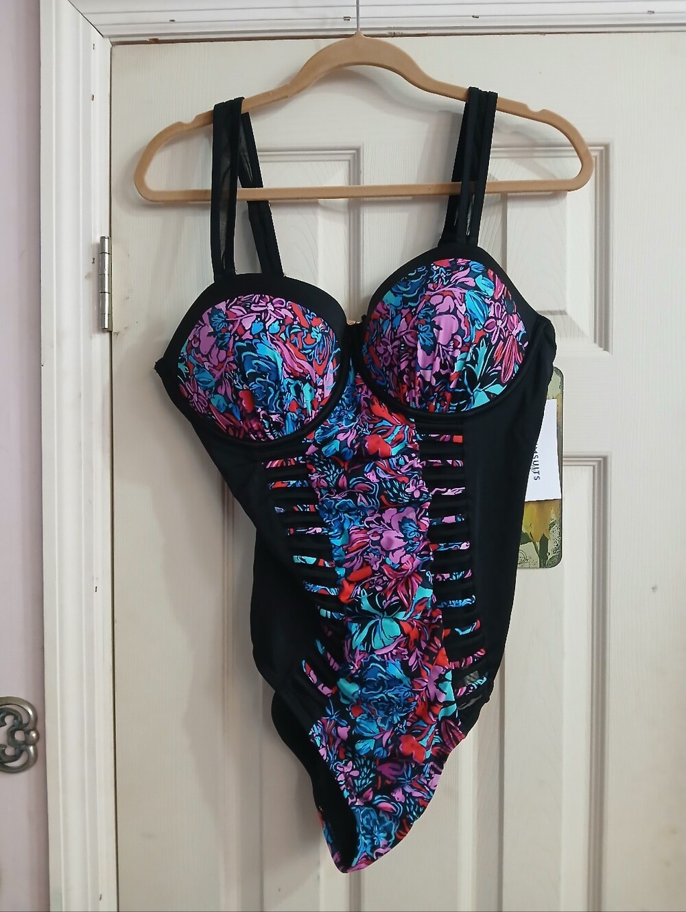 Swimsuits For All Size 14 Floral Bouquet One Piece Swimsuit Slimming Padded
